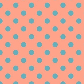 Polka Dot Pattern - Peach and Aqua