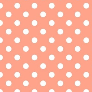 Polka Dot Pattern - Peach and White