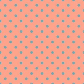 Small Polka Dot Pattern - Peach and Aqua