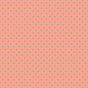 Tiny Polka Dot Pattern - Peach and Aqua