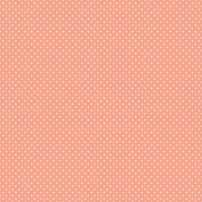Micro Polka Dot Pattern - Peach and White