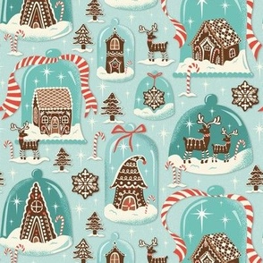 Christmas Gingerbread Village - Light Aqua Ice Regular Scale - Gingerbread House Xmas Winter Holiday