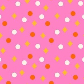 Stars and dots on pink