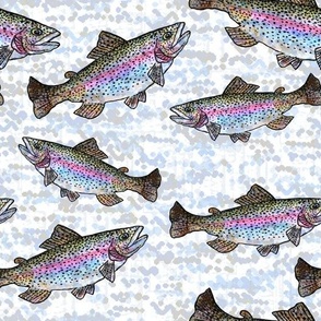 Rainbow Trout Fabric, Wallpaper and Home Decor