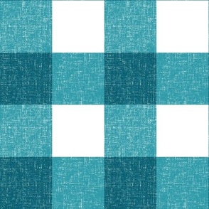 Textured Farmhouse Teal Gingham Regular Scale