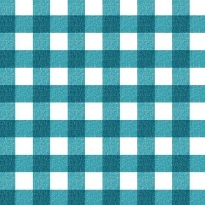 Textured Farmhouse Teal Gingham Small Scale