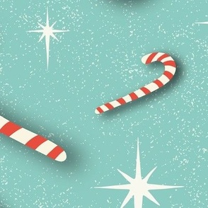 Candy Cane Dreams Christmas Aqua Jumbo Scale