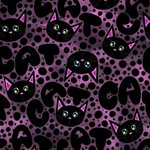 black cats on purple