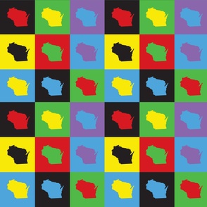 Wisconsin Pop Art US State Outline Pattern