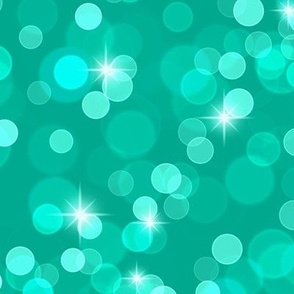 Large Sparkly Bokeh Pattern - Peacock Green Color