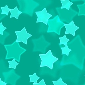Large Starry Bokeh Pattern - Peacock Green Color