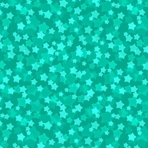 Small Starry Bokeh Pattern - Peacock Green Color