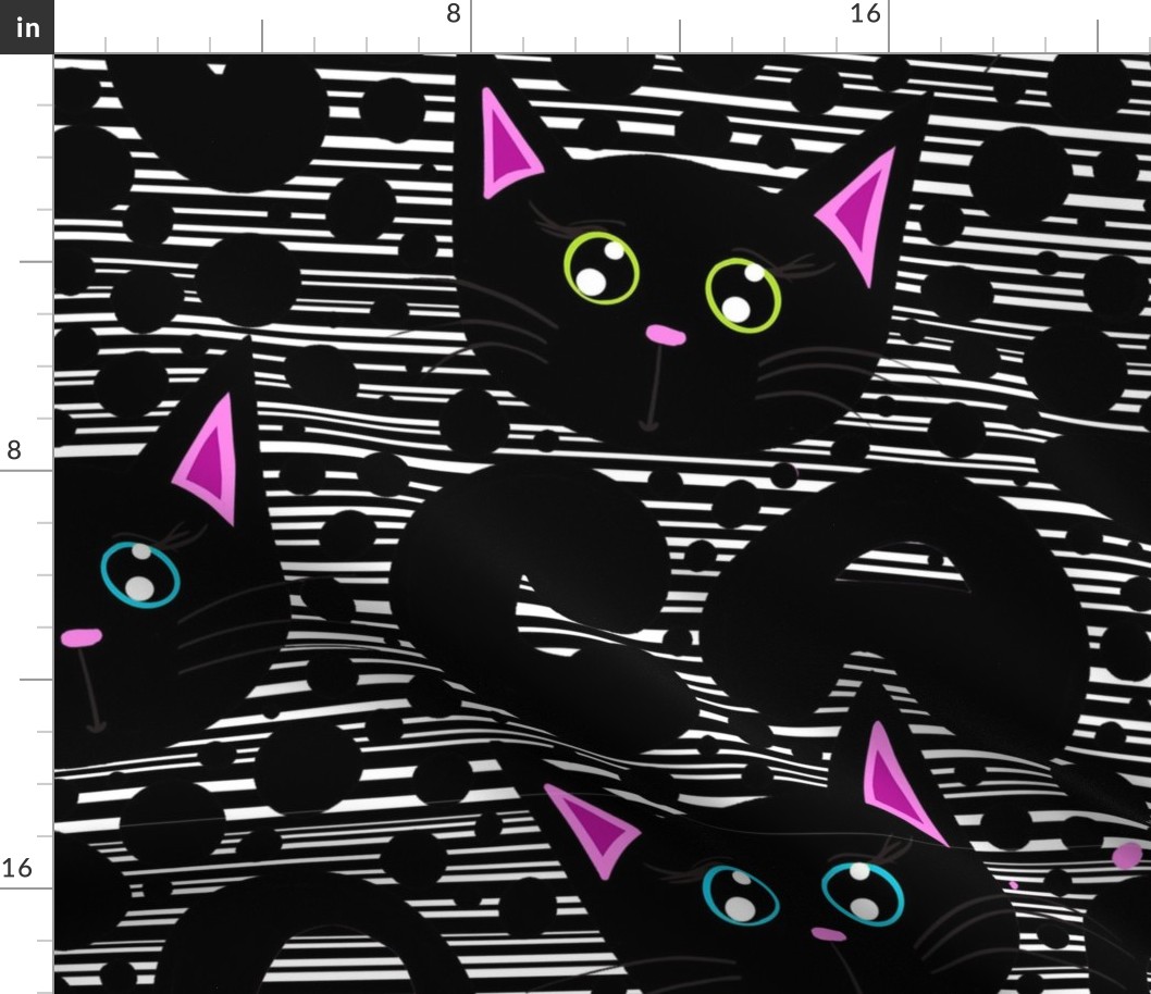 Black cat stripes