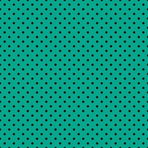 Tiny Polka Dot Pattern - Peacock Green and Black