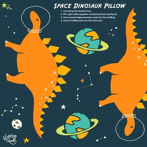 Space Stegosaurus Plushie Pillow Cut-and-Sew