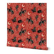 Cowboys and Cacti - large - red, black, and cream