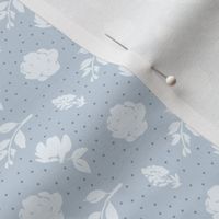 Small Scale | Floral Silhouette Pattern | Light Blue MK001