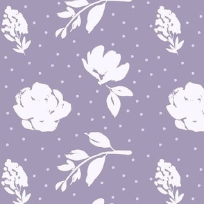Medium Scale | Floral Silhouette Pattern | Dusty Purple MK001