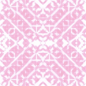 Pink and white diamond shibori tie-dye