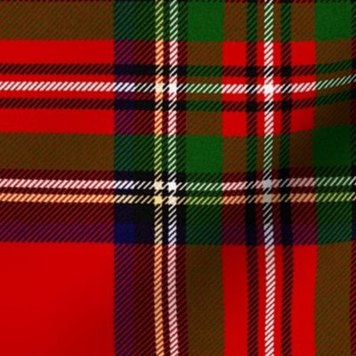 Antique Royal Stewart Tartan  ~ Faux Woven  ~ Richelieu with Trafalgar, Gretna Green ,  Adolphus,  Black, and White ~ Large