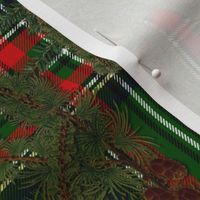 Jolly Holiday ~ Pine Boughs on Antique Royal Stewart Tartan ~  Gretna Green  ~ Large