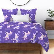 Space Unicorns in Purple Cut-and-Sew Pillow