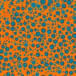 Bold and Bright Teal and Bright Orange Abstract Circles