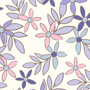 Blue Periwinkle floral blues 2 by Jac Slade
