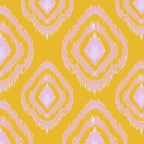 Ikat Saffron Yellow and Pink,  Modern Style