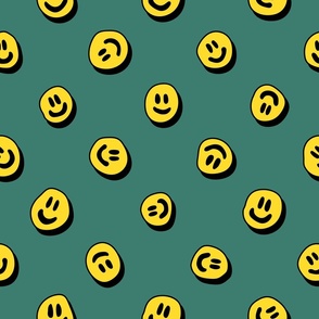 smiley guys - Green -Large