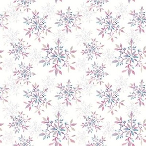 Winter Watercolor Snowflakes- Bright White