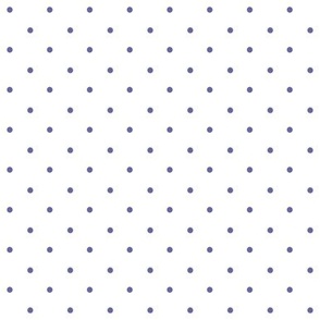 Classic Polka Dots | Small | Periwinkle Blue # 6667AB on White 