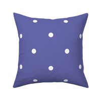 Classic Polka Dots | White on 2022 Periwinkle Blue #6667AB