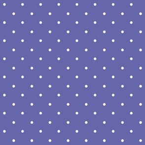 Classic Polka Dots | Small |  White on 2022 Periwinkle Blue #6667AB