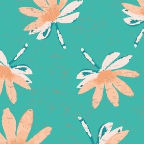 Single watercolor floral  pattern in pink