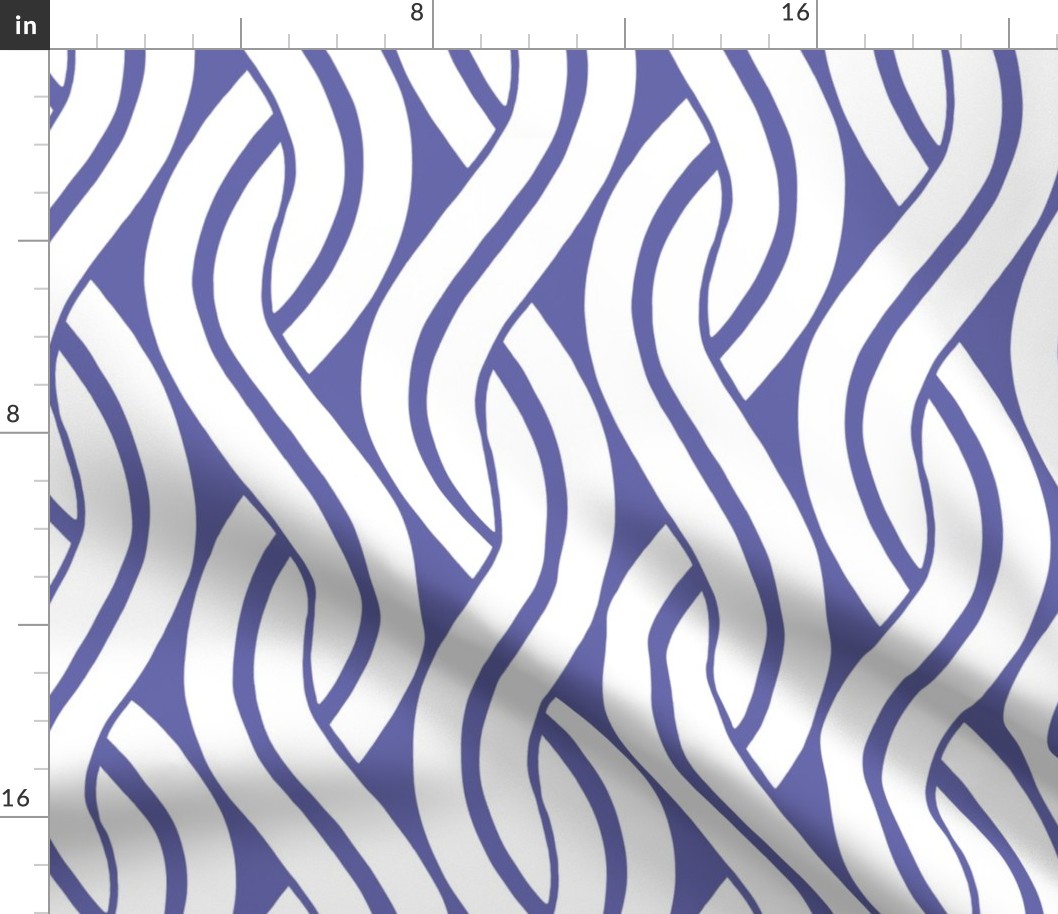 Vertical Waving Stripes | 2022 Periwinkle Blue #6667AB