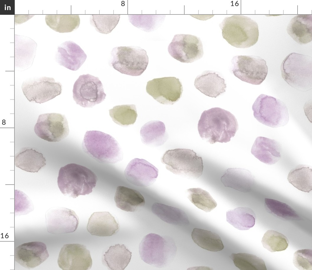 Violet and khaki watercolor scattered spots - brush stroke painted stains for modern home decor nursery bedding a134-2-4