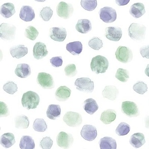 Celadon and amethyst watercolor scattered spots - brush stroke painted green and purple stains for modern home decor nursery bedding a134-2-6