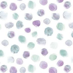 Saturated jade green and amethyst watercolor scattered spots - brush stroke painted stains for modern home decor nursery bedding a134-2-7