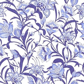 Periwinkle Blue Chintz vintage floral by Jac Slade
