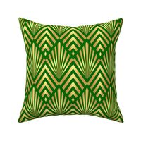 Gold art Deco diamonds mix grass green