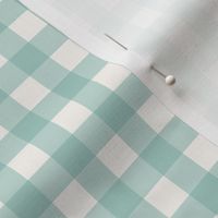 Gingham Pastel Blue Aqua, Small Scale | Neutral Gender Fabric 