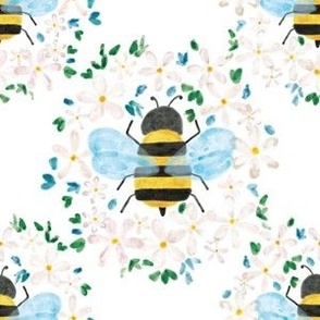 Flowers & Honey Bee 6x6