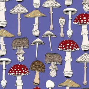 mushrooms periwinkle blue small