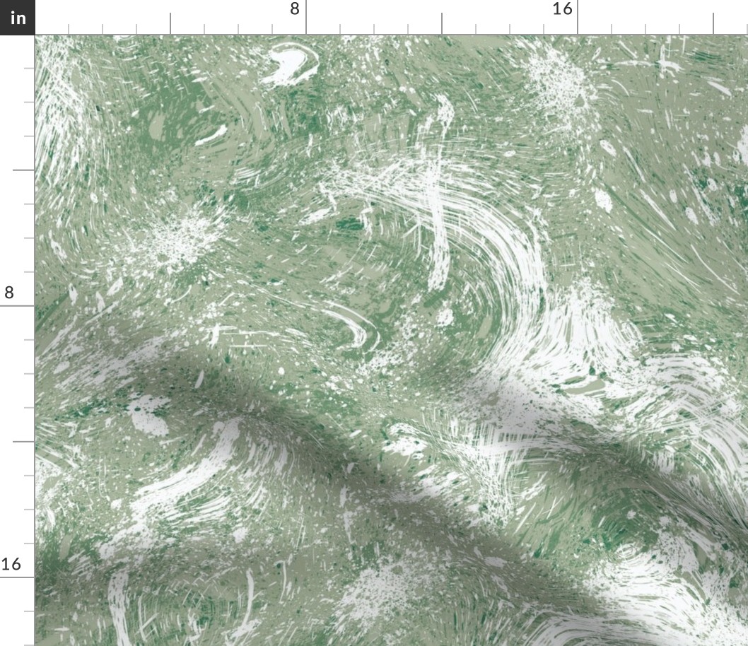 Abstract Dripping Brushstrokes Dust Sage