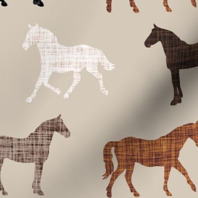 13-2 linen horses: cedar, cream, black, caramel no. 1, mocha