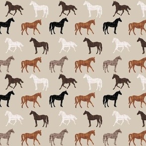 small 13-2 linen horses: cedar, cream, black, caramel no. 1, mocha