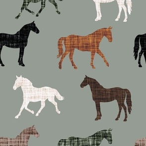 177-4 linen horses: cedar, cream, black, caramel no. 1, mocha, blue olive