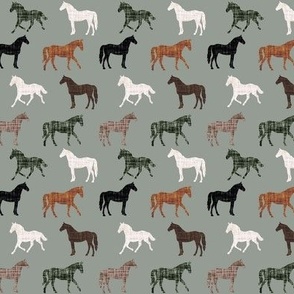 small 177-4 linen horses: cedar, cream, black, caramel no. 1, mocha, blue olive