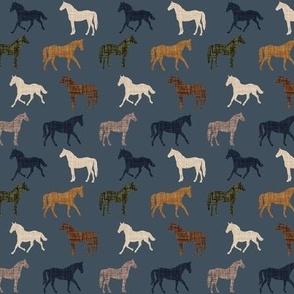 small 174-14 linen horses: peanut, mocha, coffee no. 2, green olive, midnight blue no. 2, 13-2, 